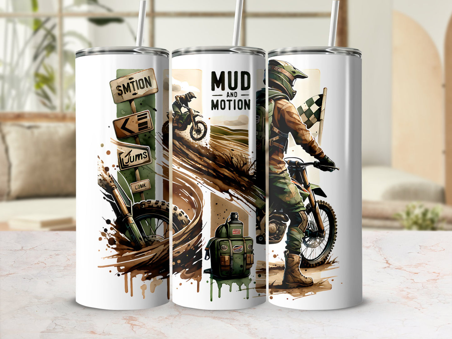 Dirt Bike Tumbler, Motocross Stainless Steel Travel Mug, Adventure Sports Insulated Cup, Outdoor Riding Enthusiast Gift, Custom Graphics