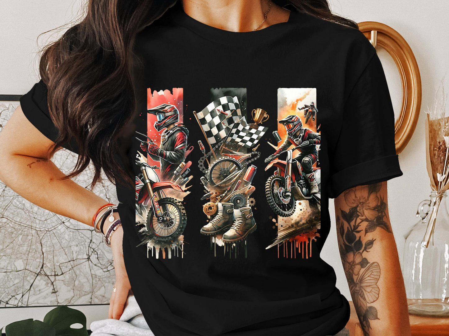 Motocross T-Shirt, Dirt Bike Racing Graphic Tee, Motorcycle Rider Gift, Sports Apparel