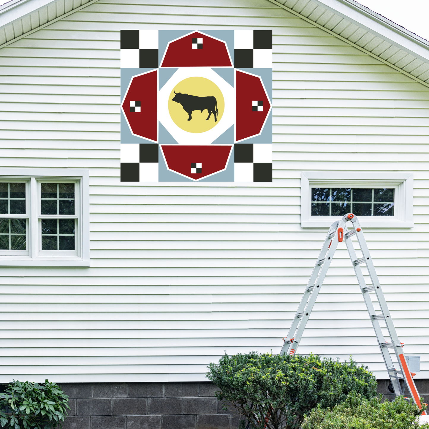 Bull in the Barn barn Quilt PDF Pattern, SVG Pattern, Wood quilt to paint for outdoors Bundle, Barn quilt, wood painted barn quilt patterns