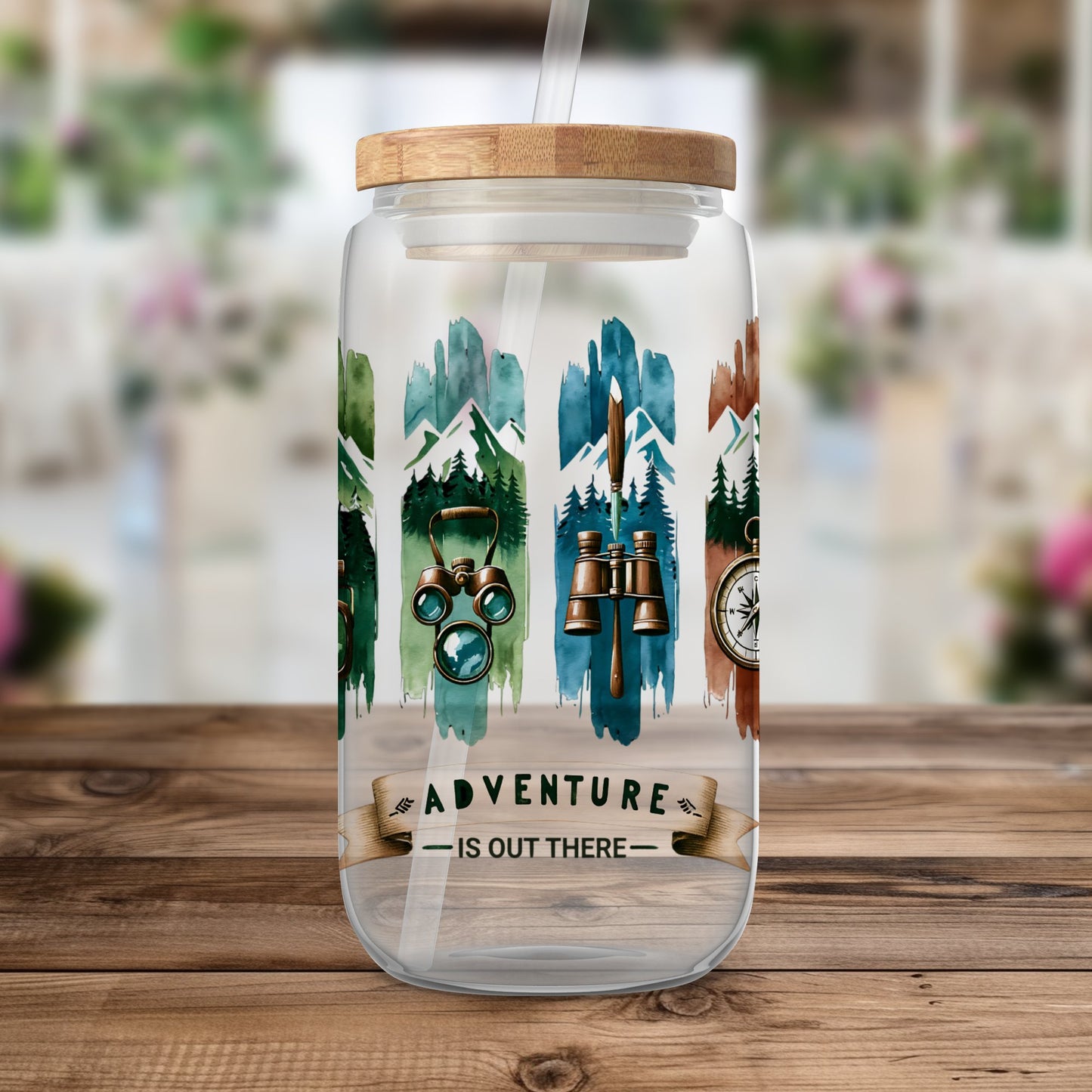 Adventure is Out There PNG, Watercolor Outdoor Brushstroke Design, Mountains Compass Trail Art, Hiking Sublimation Clipart