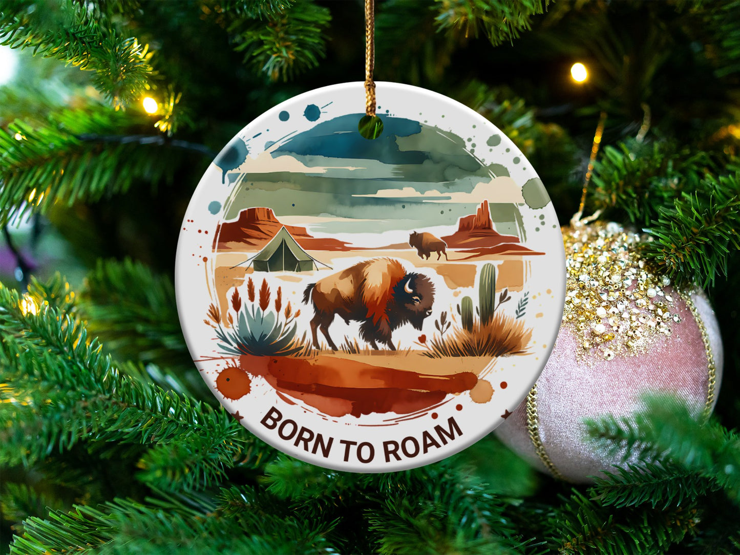 Born to Roam PNG, Watercolor Adventure Brushstroke Design, Vanlife Mountains Tent Clipart, Camping Sublimation Digital Download