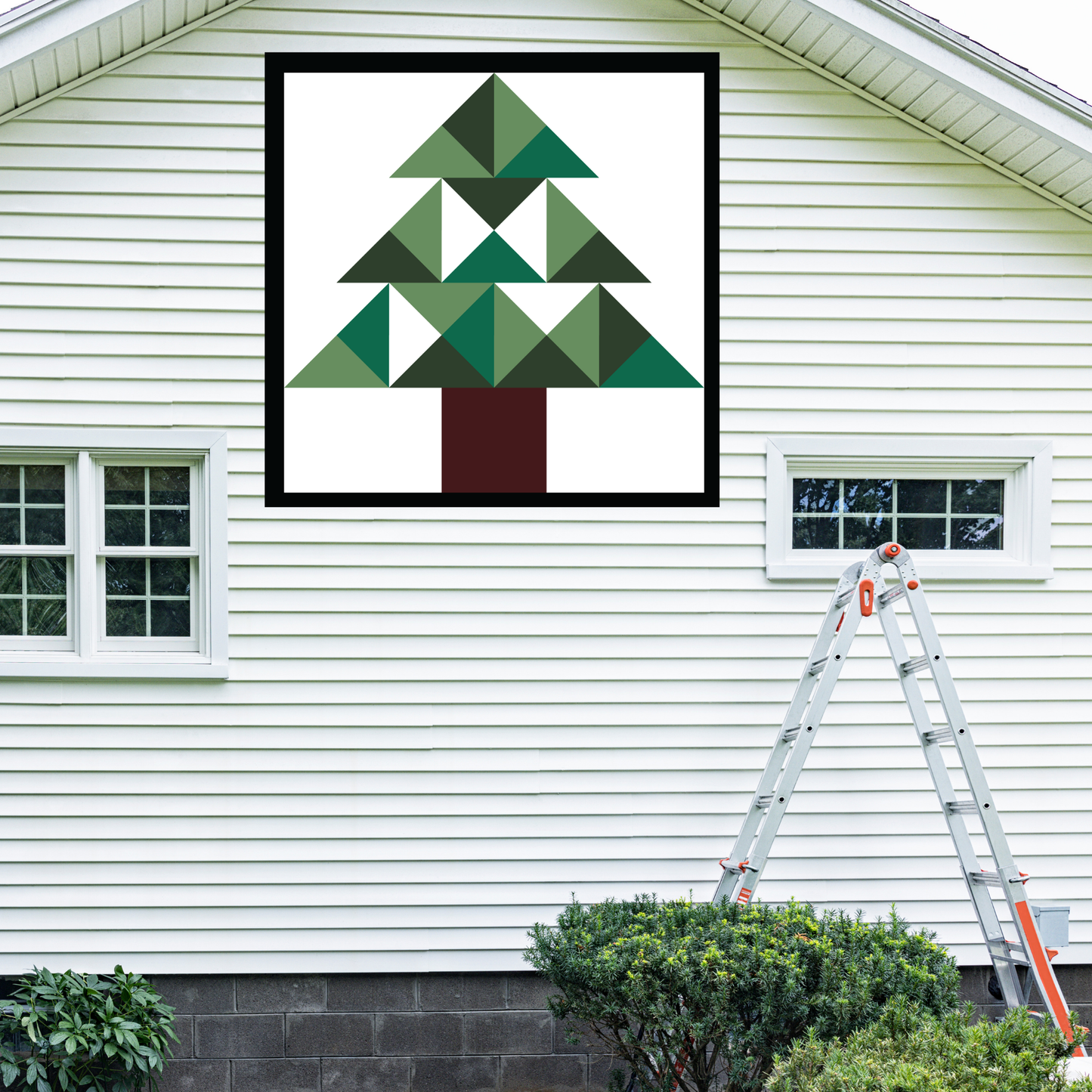 Christmas Tree Quilt Block Barn Quilt - Digital Download, Festive DIY Wall Art Pattern, Holiday Home Decor, Quilting Project, Instant PDF
