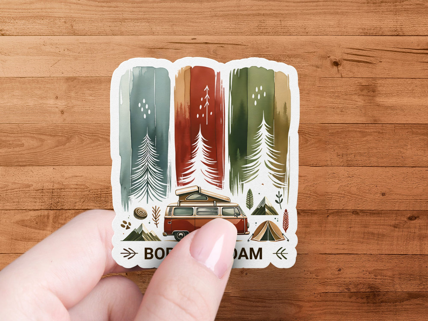 Born to Roam PNG, Watercolor Adventure Brushstroke Design, Vanlife Mountains Tent Clipart, Camping Sublimation Digital Download