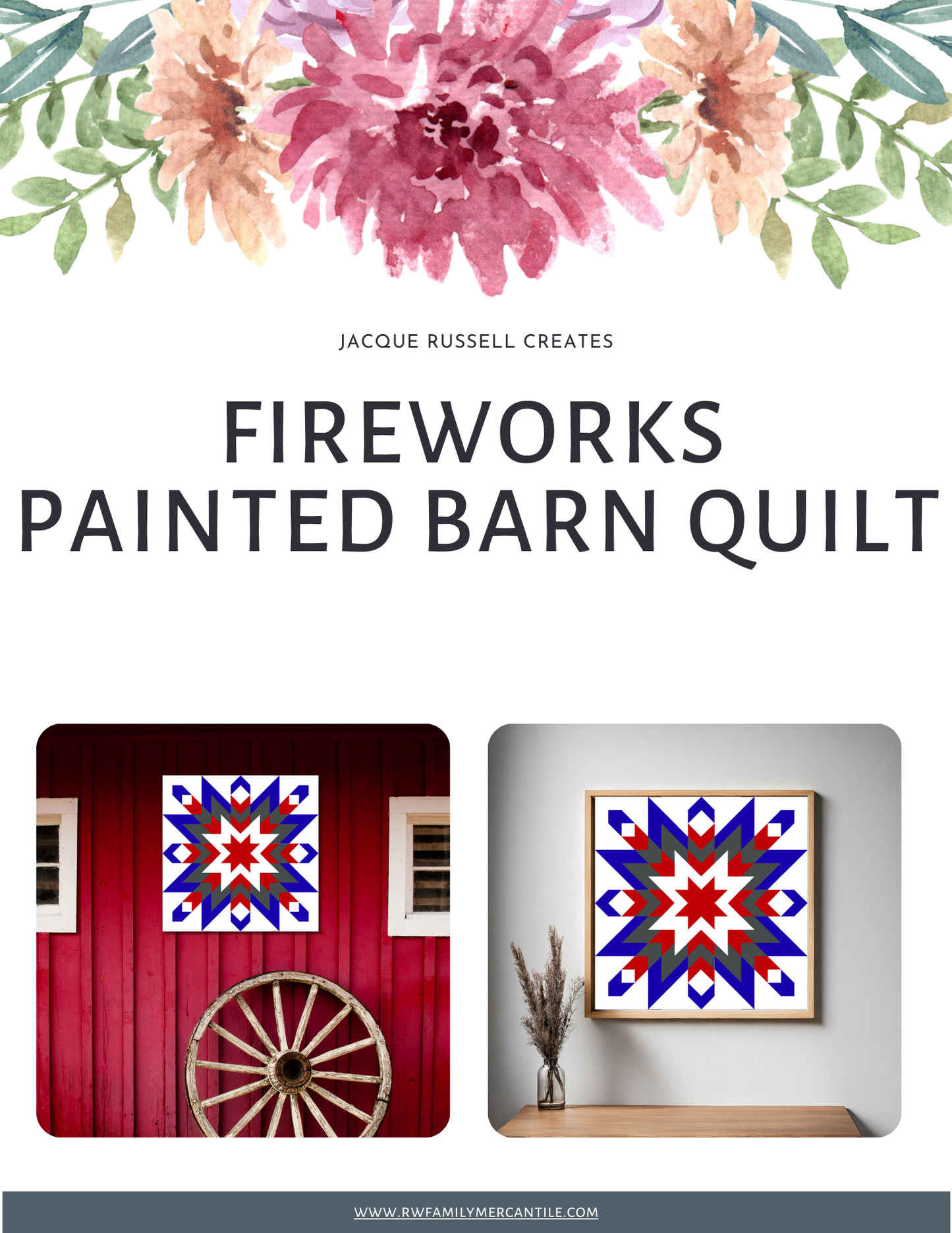 Fireworks Barn Quilt Pattern | Patriotic Star Design | Digital Download | DIY Quilt Block | Farmhouse Decor | Instant Download