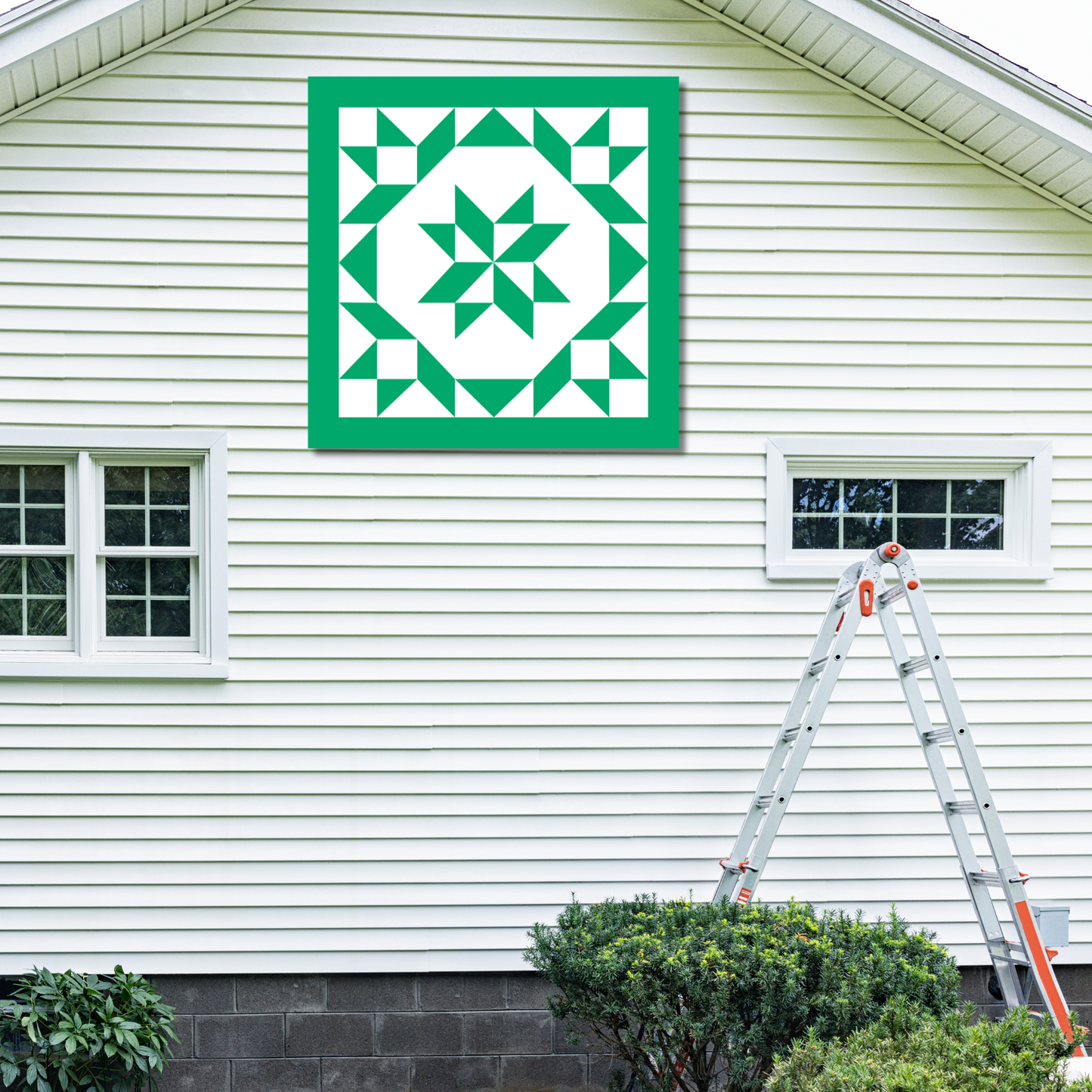 Jadeite Minimalist Quilt Block Pattern - Digital Download PDF in 12x12, 24x24, and 48x48 Sizes for DIY Barn Quilt Decor