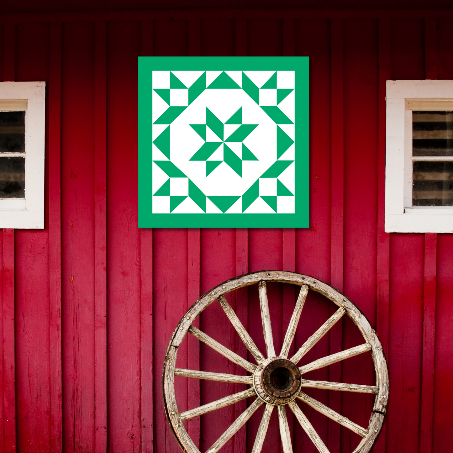 Jadeite Minimalist Quilt Block Pattern - Digital Download PDF in 12x12, 24x24, and 48x48 Sizes for DIY Barn Quilt Decor