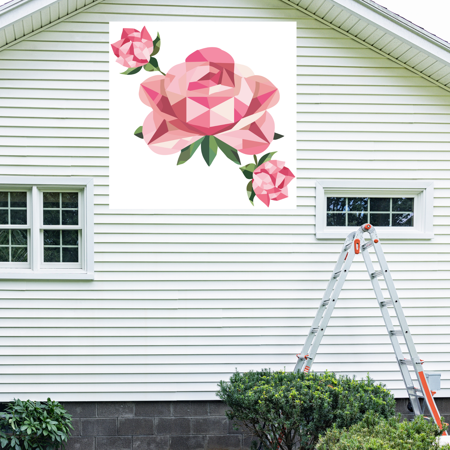 Single Rose Quilt Block Barn Quilt - Digital Download, Floral DIY Wall Art Pattern, Rustic Home Decor, Quilting Project, Instant PDF for Crafting