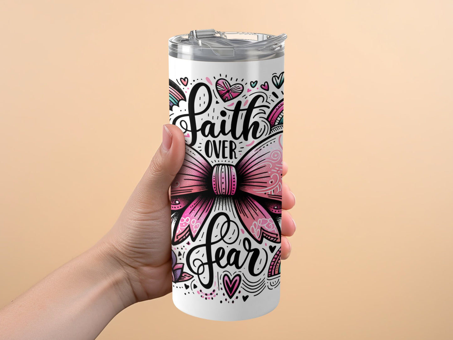 Faith Over Fear PNG Digital File 300 DPI Sublimation Design for Shirts Tumblers Stickers Pillows Notebooks Glass Can Cups Crafts