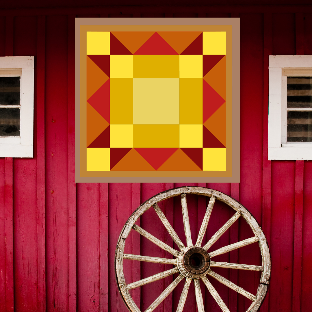 Sunset Barn Quilt PDF Pattern, SVG Pattern, Wood quilt to paint for outdoors Bundle