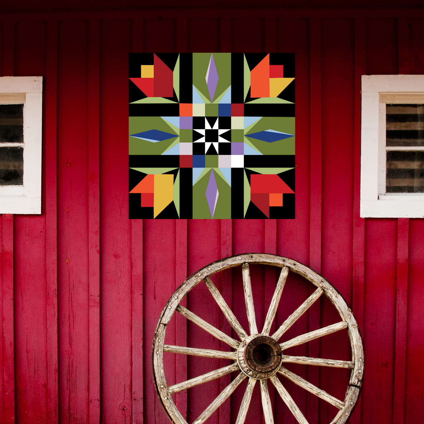 Tulip Patch Quilt Digital SVG PDF Pattern Bundle, Wood quilt to paint for outdoors, Barn quilt, wood painted barn quilt patterns