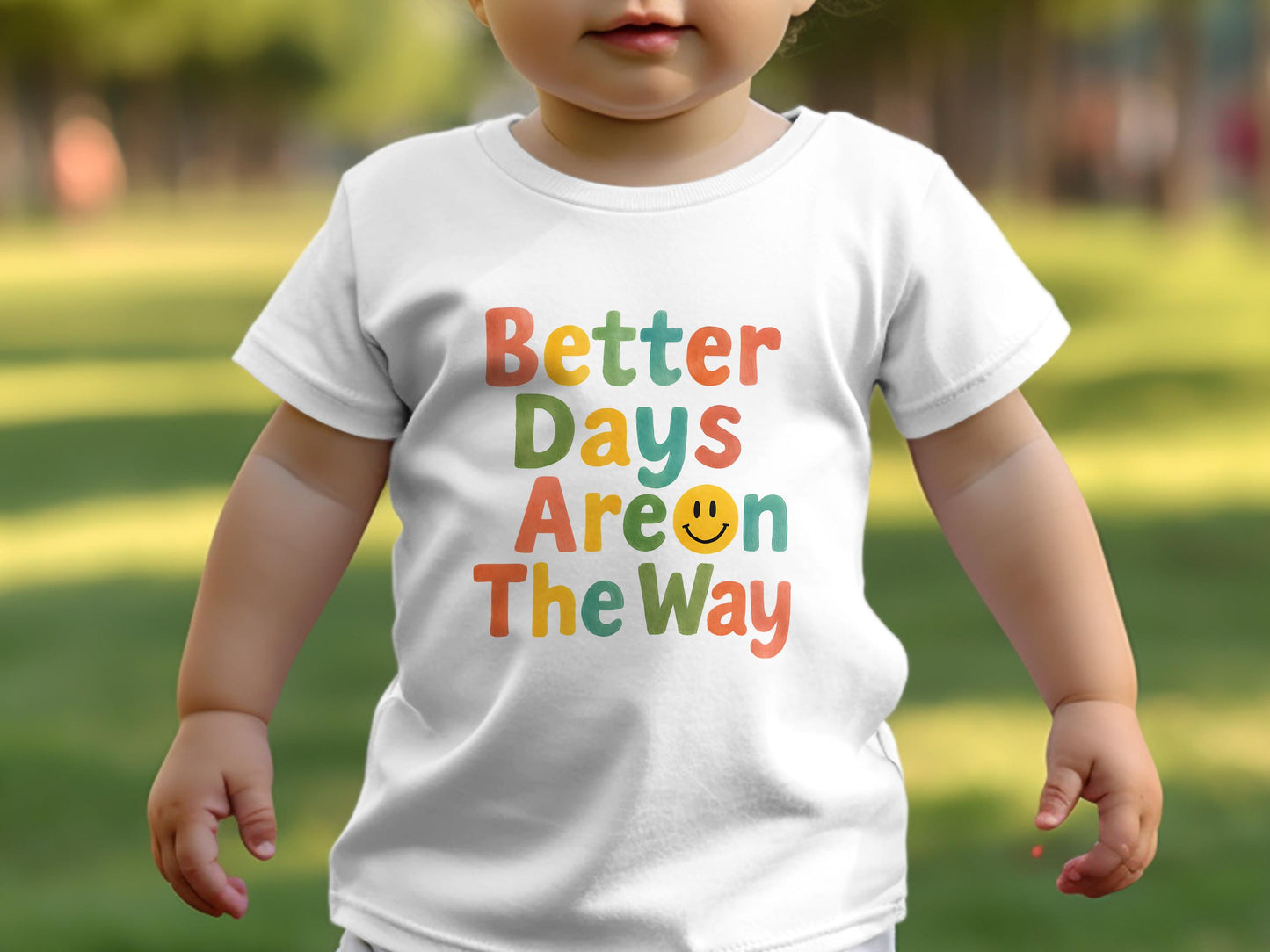 Toddler Inspirational Quote T-Shirt, 'Better Days Are on The Way' Graphic Tee, Colorful Text Design, Positive Message Kids T-Shirt