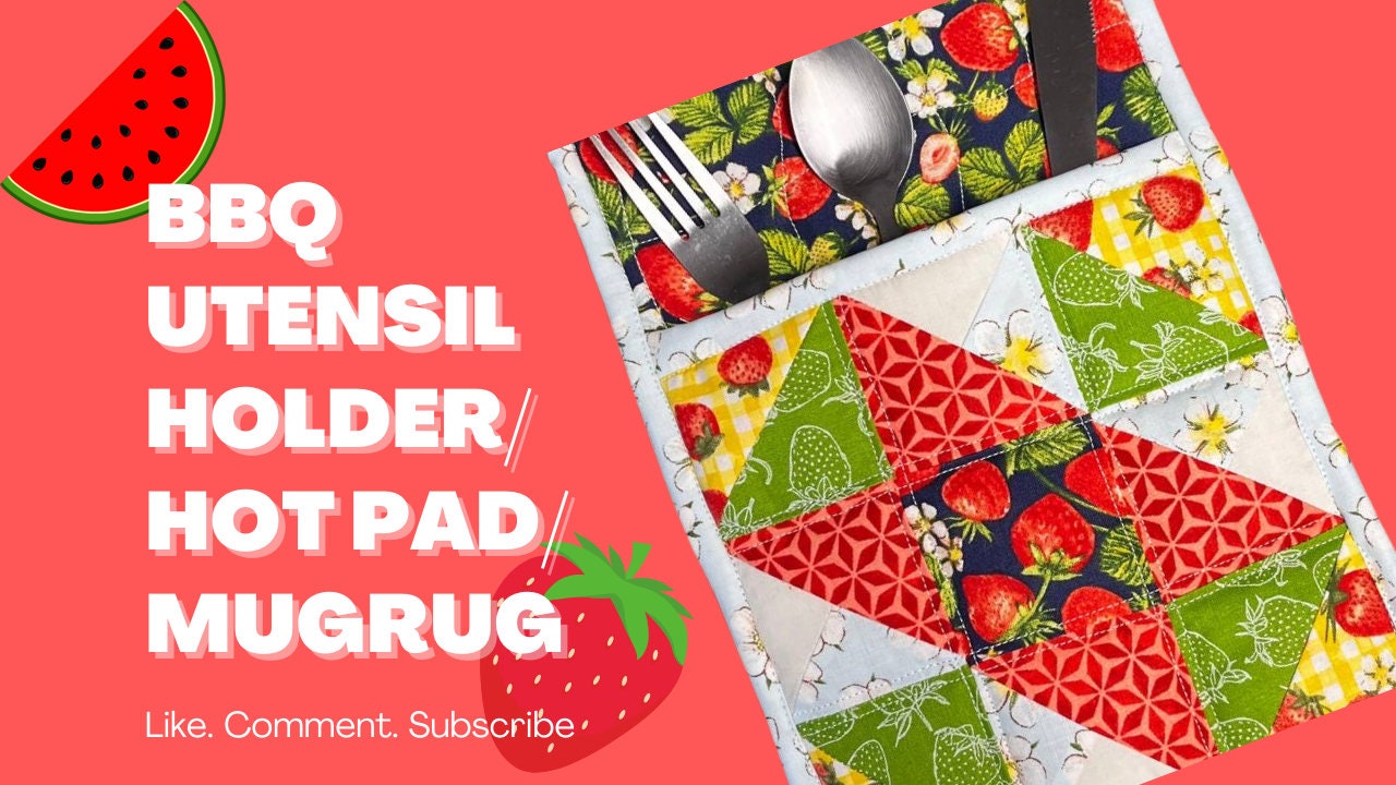 Barbeque Utensil Holder~ Mug Rug ~ Hot pad Quilted Pattern PDF