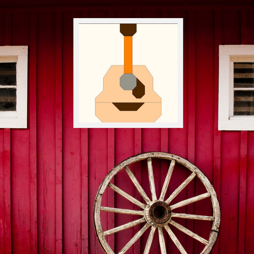 Guitar Barn Quilt Digital Pattern