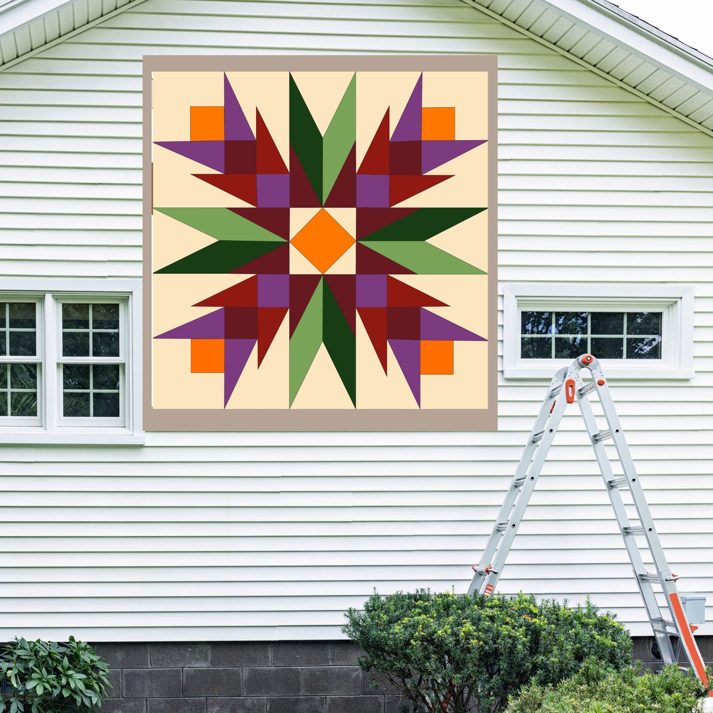 Double Crocus Barn Quilt PDF Pattern, SVG Pattern, Wood quilt to paint for outdoors Bundle