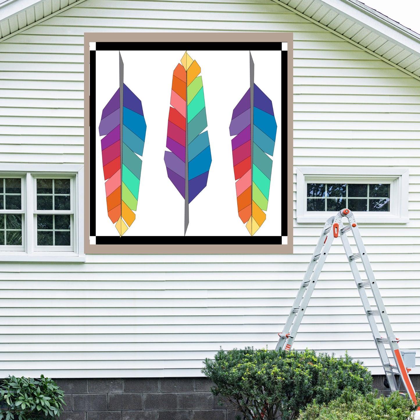 Feathers barn Quilt PDF Pattern, SVG Pattern, Wood quilt to paint for outdoors Bundle, Barn quilt, wood painted barn quilt patterns