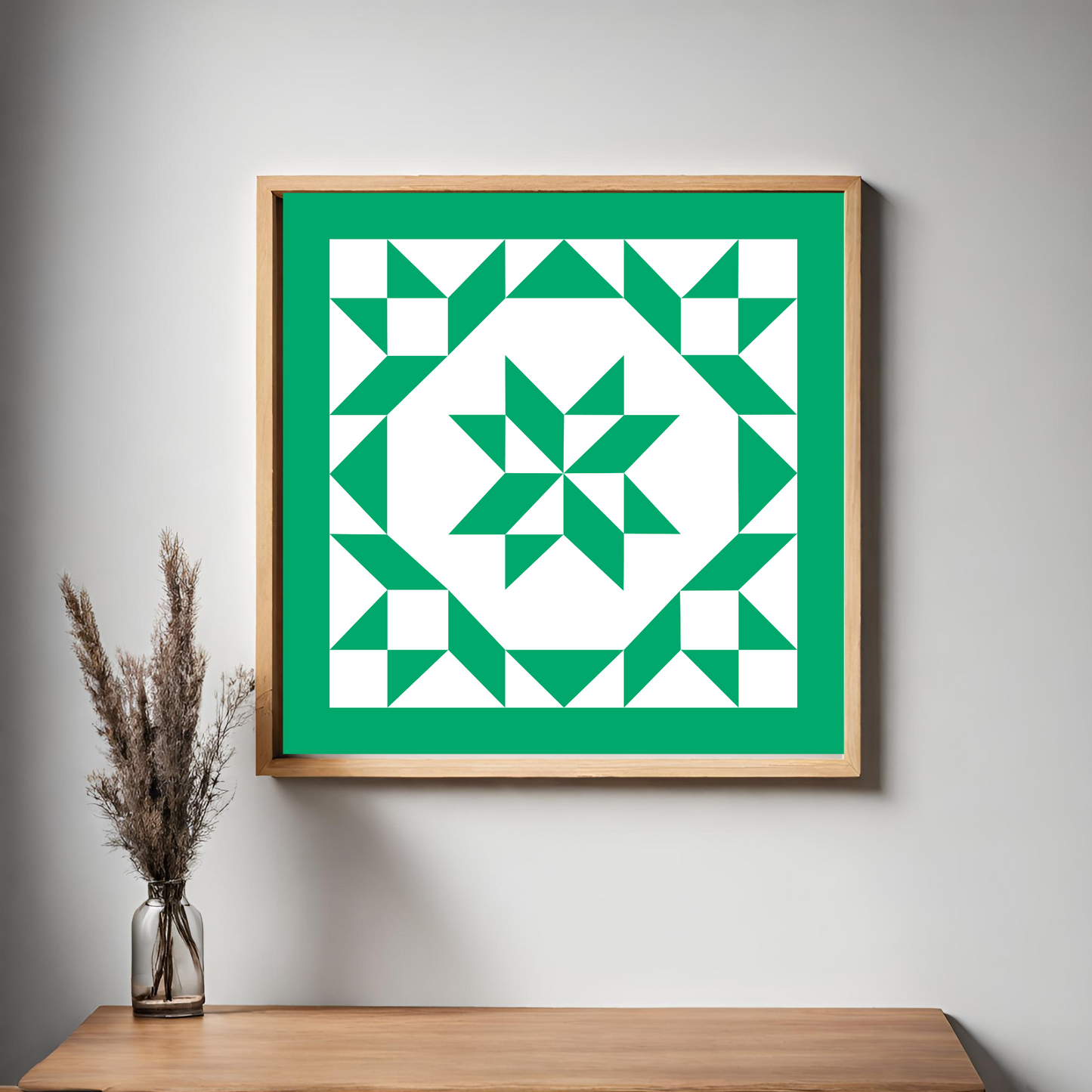 Jadeite Minimalist Quilt Block Pattern - Digital Download PDF in 12x12, 24x24, and 48x48 Sizes for DIY Barn Quilt Decor