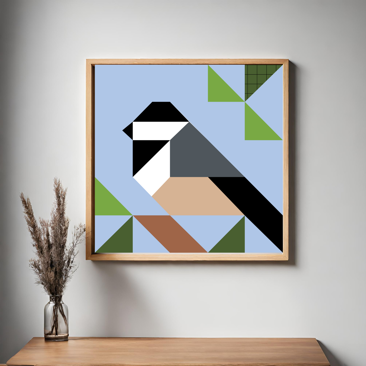 Traditional Chickadee Quilt Block Pattern - Digital Download Barn Quilt Design, Nature-Inspired DIY Craft, Instant PDF File