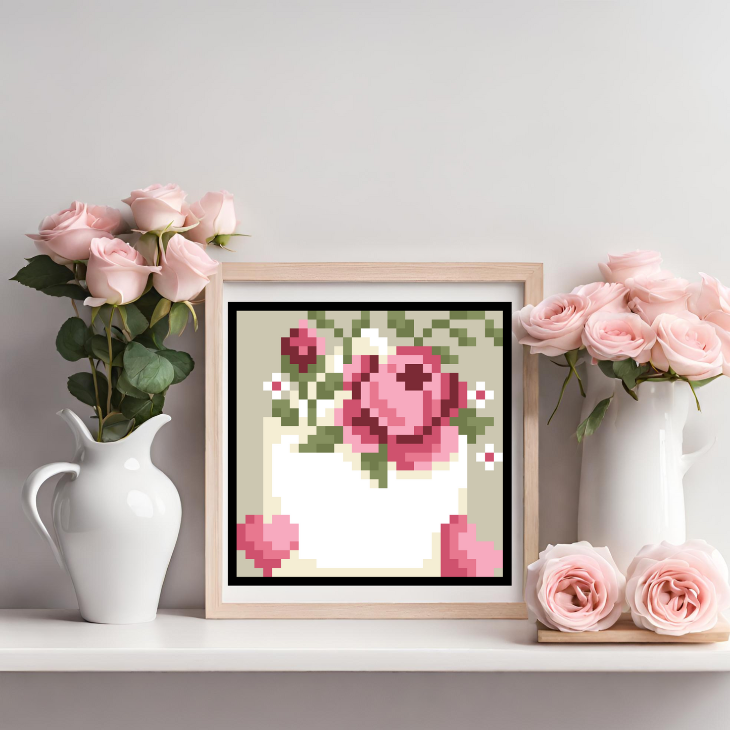 Love Letter with Flowers Coming Out of the Top Quilt Block Barn Quilt - Digital Download, DIY Wall Art Pattern, Rustic Home Decor, Instant PDF