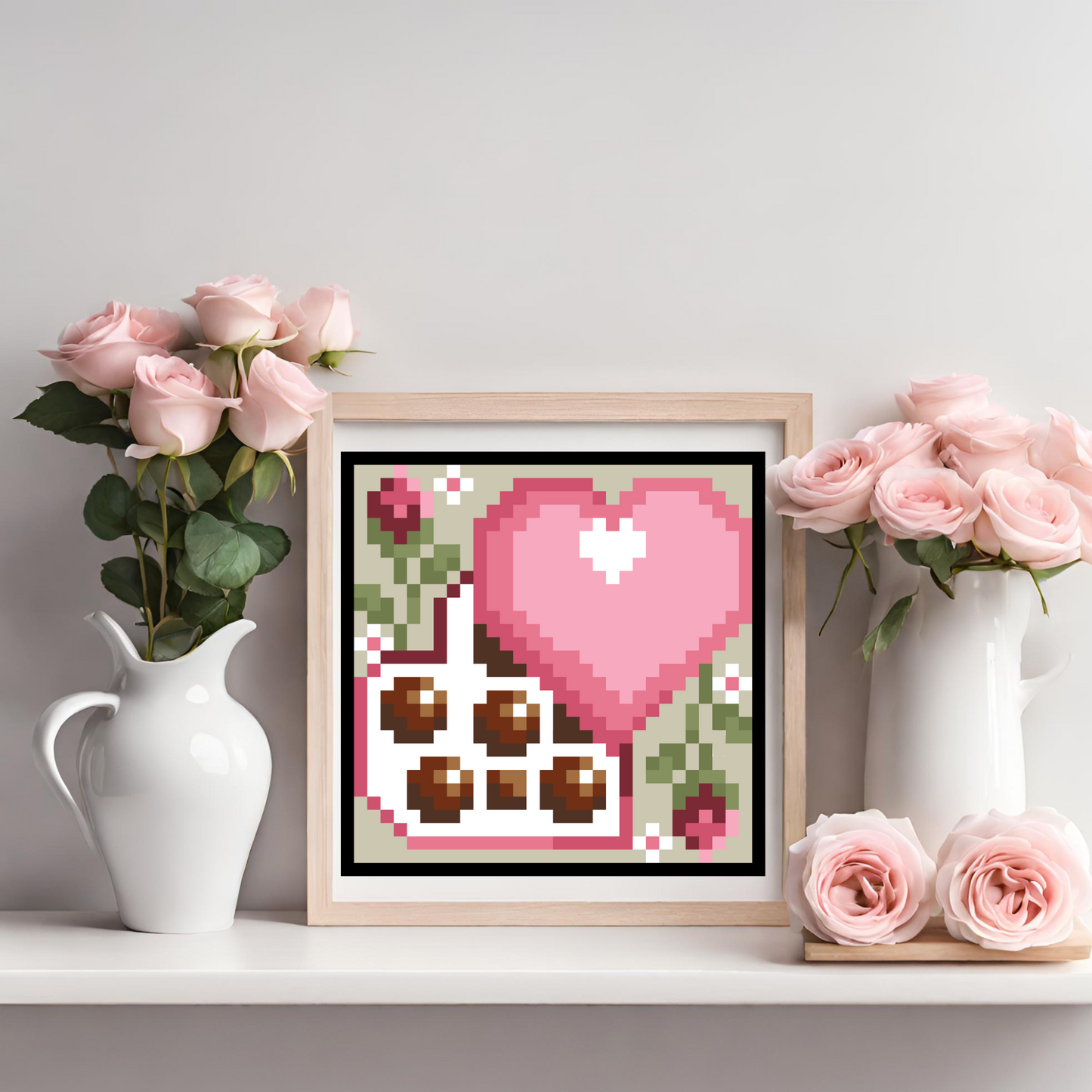 Box of Chocolate with Flowers Quilt Block Barn Quilt - Digital Download, Rustic Home Decor, DIY Wall Art Pattern, Crafting Project, Instant PDF File