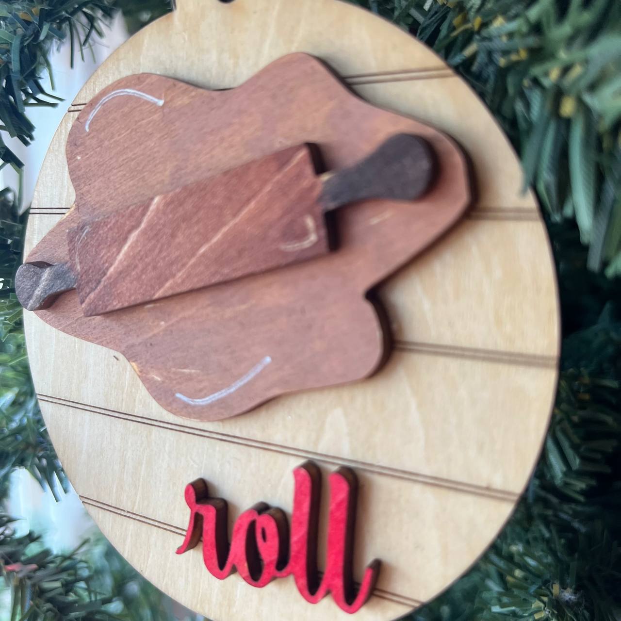 5-Piece Holiday Baking Ornament Set – Layered Wood Christmas Kitchen Decor – Bake, Mix, Roll, Decorate, Apron Ornaments