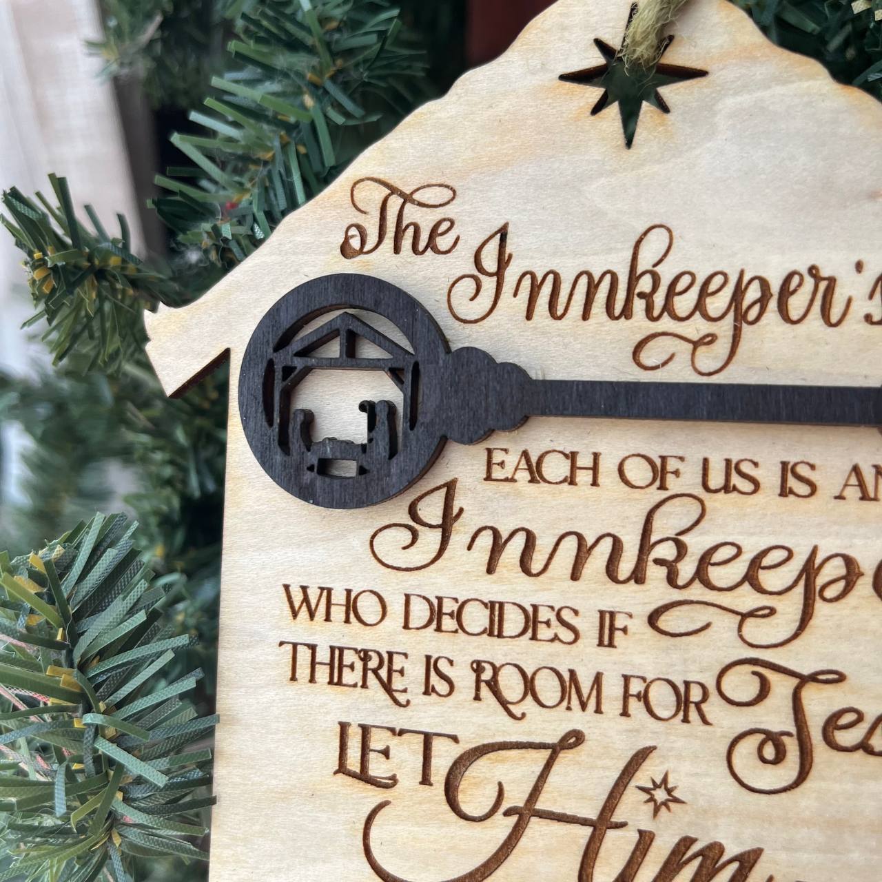 The Innkeeper’s Key Ornament – Christian Christmas Nativity Decor – Faith-Based Ornament for Tree – Religious Holiday Keepsake – 3.5” Wide