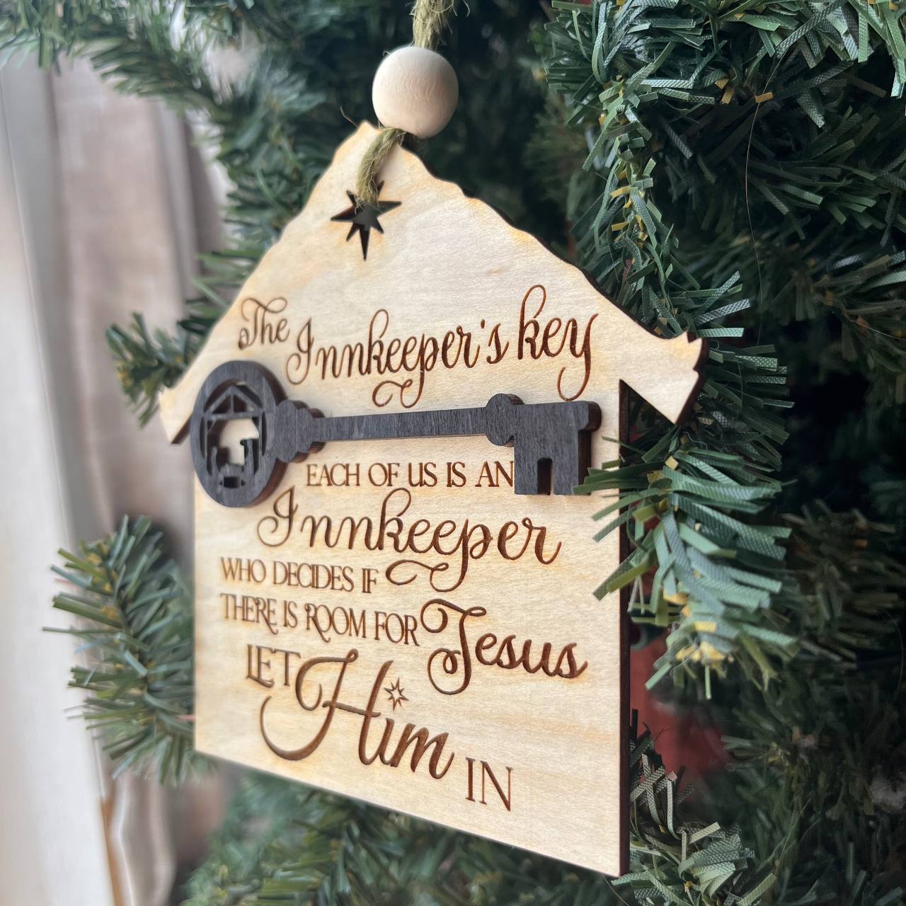 The Innkeeper’s Key Ornament – Christian Christmas Nativity Decor – Faith-Based Ornament for Tree – Religious Holiday Keepsake – 3.5” Wide