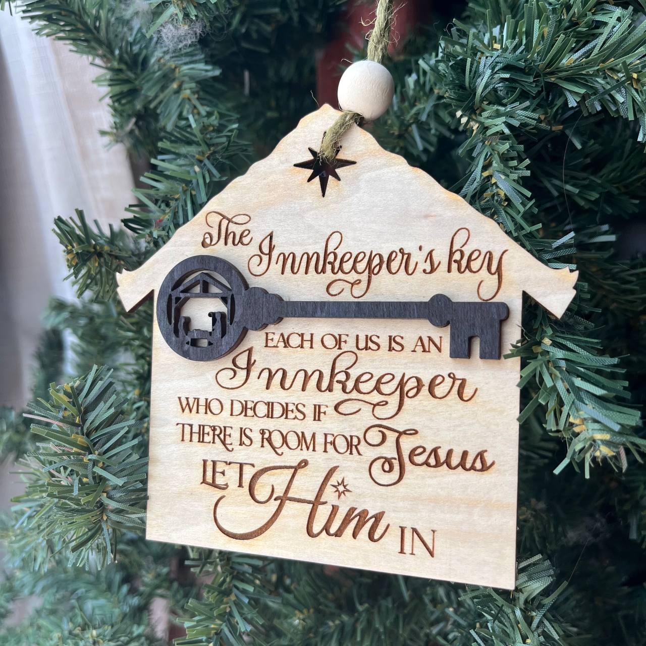 The Innkeeper’s Key Ornament – Christian Christmas Nativity Decor – Faith-Based Ornament for Tree – Religious Holiday Keepsake – 3.5” Wide