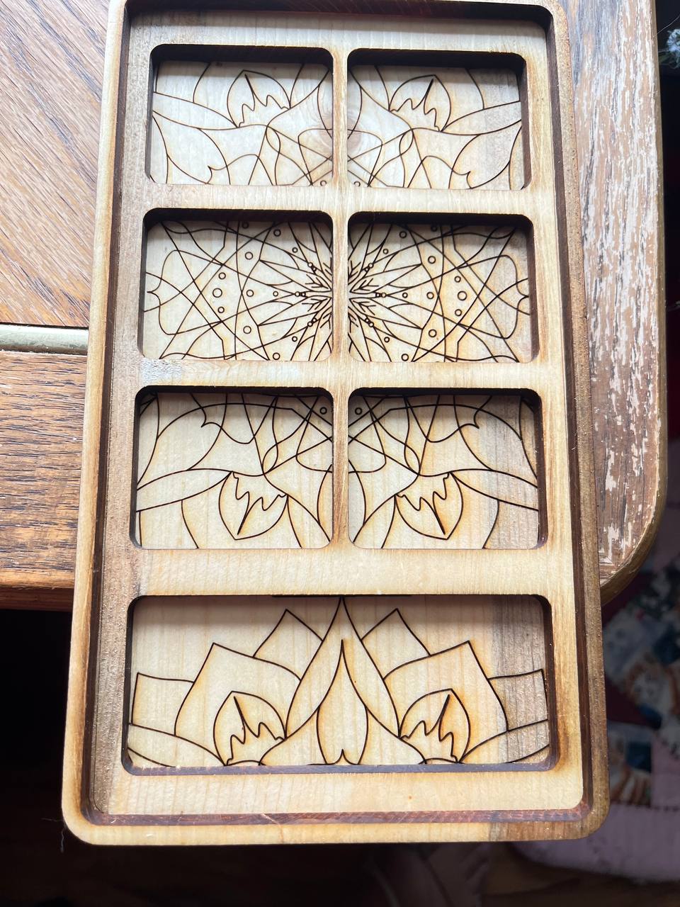 Handcrafted Folding Wooden Mancala Game – Travel Board with Leather Clasp & Glass Marbles (9.5"x5.5" Closed)
