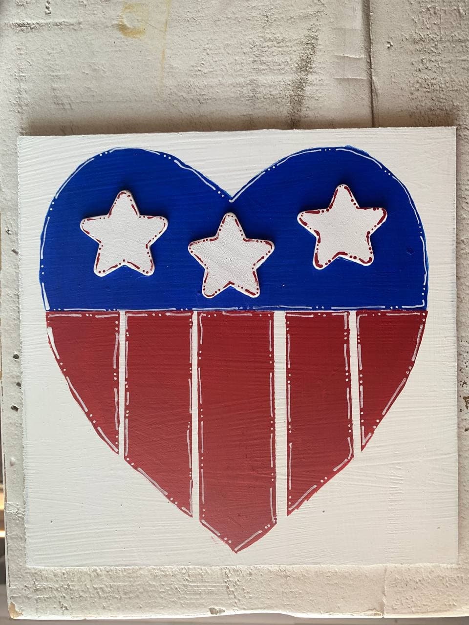 Patriotic Heart Painted Barn Quilt PDF Pattern