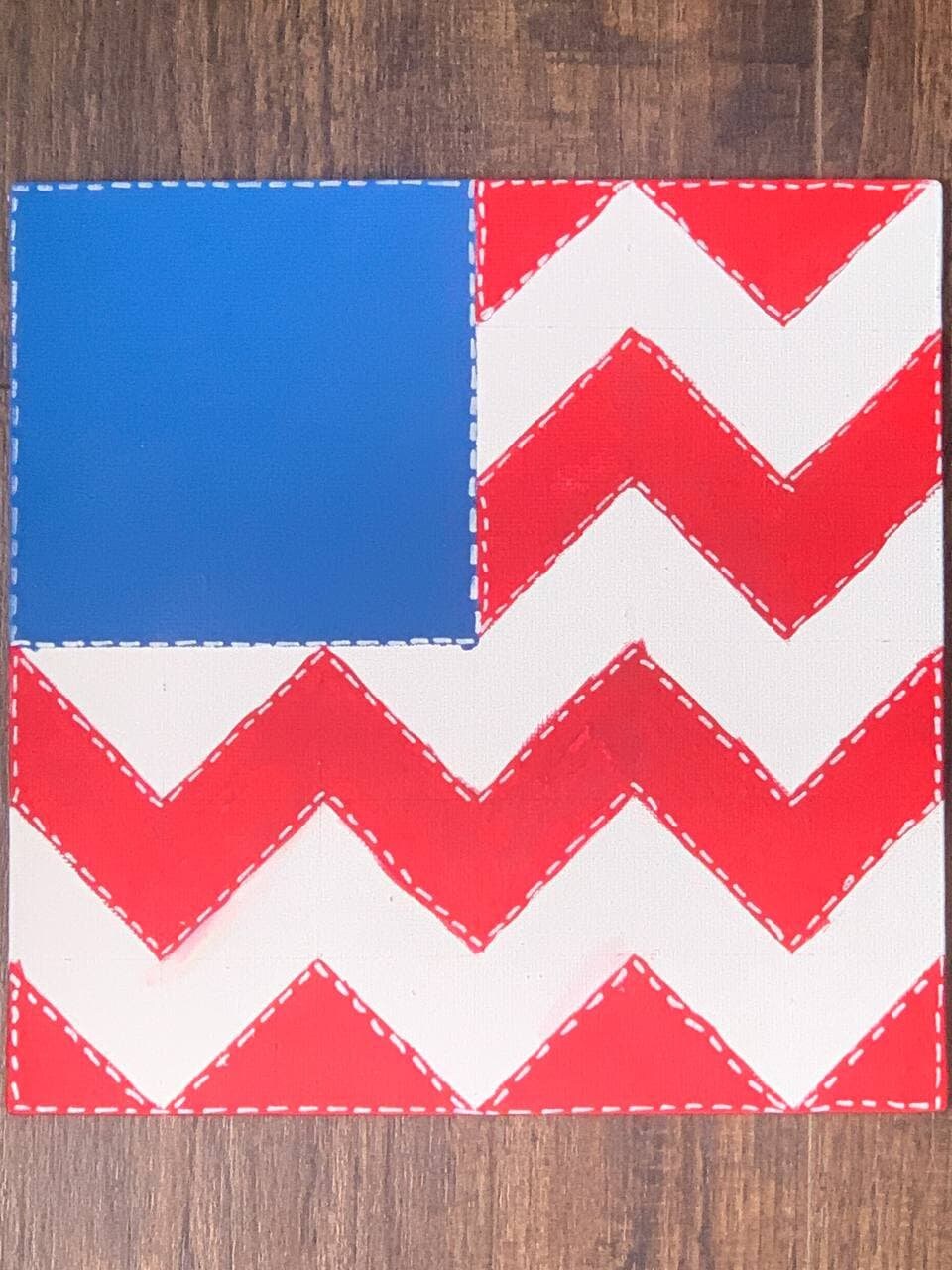 Patriotic Chevron Flag Painted Barn Quilt PDF Pattern