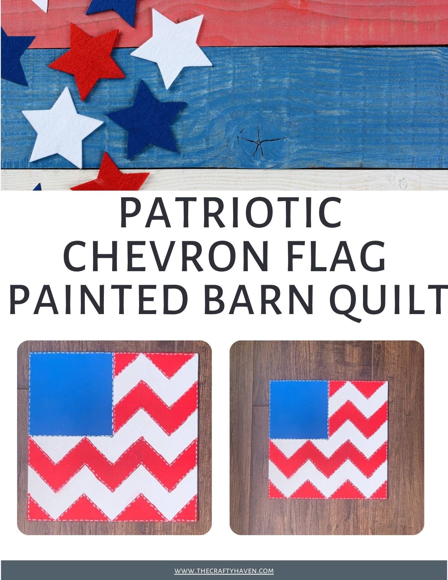 Patriotic Chevron Flag Painted Barn Quilt PDF Pattern