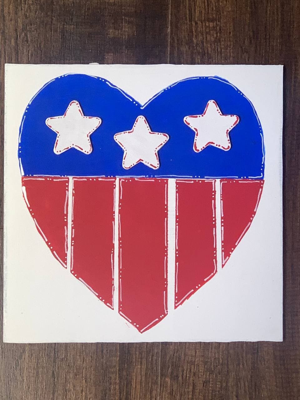 Patriotic Heart Painted Barn Quilt PDF Pattern