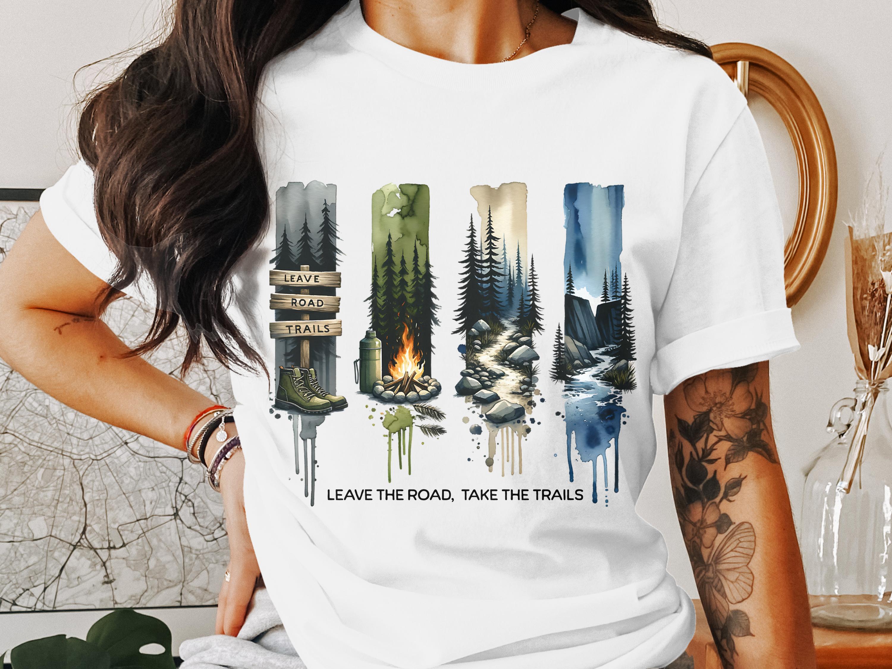 Women's Graphic Tee Nature Landscape Camping Adventure Hiking Forest Print T-Shirt