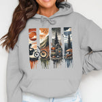 Outdoor Adventure Hoodie, Nature Scenes Graphic Sweatshirt, Camping Hiking Unisex Pullover
