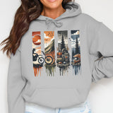 Outdoor Adventure Hoodie, Nature Scenes Graphic Sweatshirt, Camping Hiking Unisex Pullover