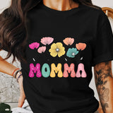 Colorful Momma Floral Graphic T-Shirt, Mother's Day Gift, Casual Women's Fashion Top