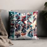 Motocross Themed Cushion Cover, Dirt Bike Pillow, Racing Home Decor, Motorcycle Sports Artwork, Vibrant Living Room Accessory
