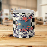 Suspect Claims to Be Broke 20oz Tumbler Wrap, Funny Shopping Tumbler PNG, Retro Sublimation Design, Digital Download