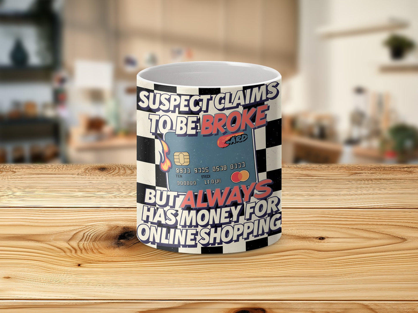 Suspect Claims to Be Broke 20oz Tumbler Wrap, Funny Shopping Tumbler PNG, Retro Sublimation Design, Digital Download