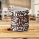 Suspect Claims to Be Clumsy Tumbler Wrap, Funny 20oz Skinny Tumbler PNG, Retro Sneaker Design, Sublimation Wrap, Digital Download