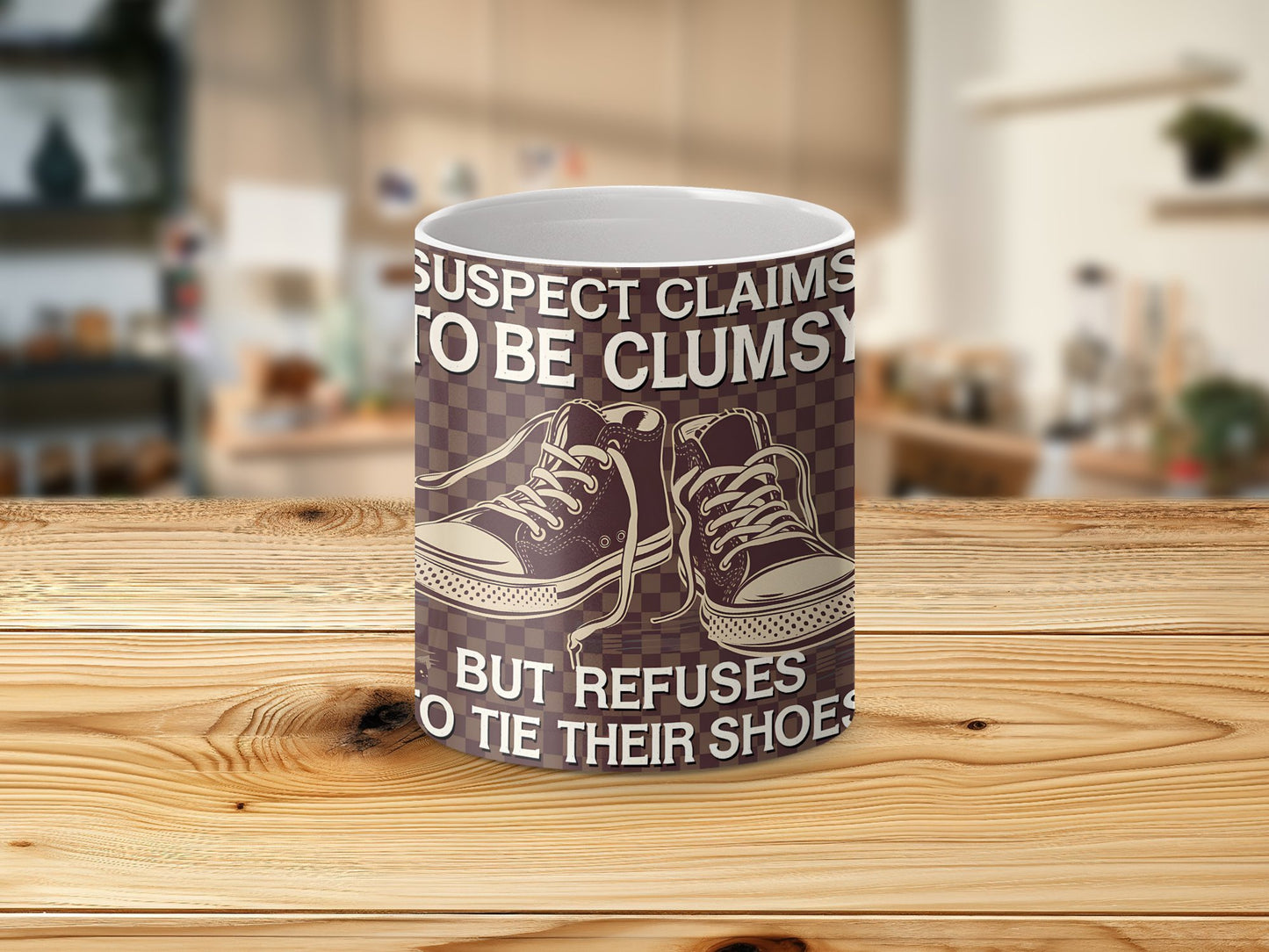 Suspect Claims to Be Clumsy Tumbler Wrap, Funny 20oz Skinny Tumbler PNG, Retro Sneaker Design, Sublimation Wrap, Digital Download