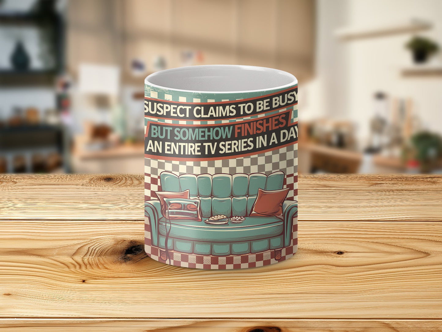 Suspect Claims to Be Busy But Finishes a TV Series 20oz Tumbler Wrap, Funny Binge-Watching Sublimation Design, Digital Download PNG