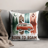 Born to Roam PNG, Watercolor Adventure Brushstroke Design, Vanlife Mountains Tent Clipart, Camping Sublimation Digital Download