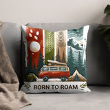 Born to Roam PNG, Watercolor Adventure Brushstroke Design, Vanlife Mountains Tent Clipart, Camping Sublimation Digital Download