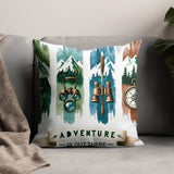 Adventure is Out There PNG, Watercolor Outdoor Brushstroke Design, Mountains Compass Trail Art, Hiking Sublimation Clipart