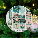 Jeep Adventure Themed Christmas Ornament, Off-Road Vehicle, Festive Tree Decor, Unique Gifts for Jeep Lovers, Outdoor Enthusiast Holiday