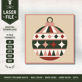 Holiday Heirloom Christmas Barn Quilt SVG | Laser Cut File