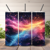Glitter Milky Way Tumbler Wrap, Sparkle Galaxy 20oz Skinny Tumbler Sublimation, Space Abstract Tumbler Design PNG Digital Download