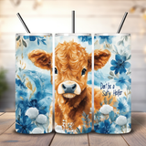 Don't be a salty Heifer Tumbler Wrap, Funny Highland Cow 20 oz Skinny Tumbler Sublimation Design, Sarcastic PNG Digital Download