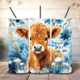 Don't be a salty Heifer Tumbler Wrap, Funny Highland Cow 20 oz Skinny Tumbler Sublimation Design, Sarcastic PNG Digital Download